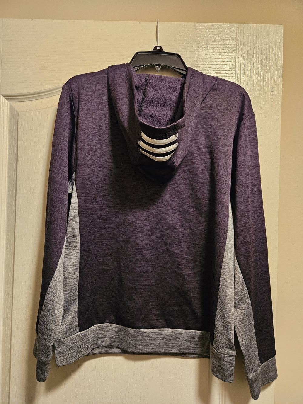 Adidas black and Gray Colorblock Kids Hoodie with Large Logo - Picture 2 of 3